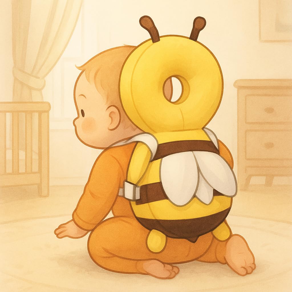 Yellow Bee-Shaped Baby Head Protector Cushion for 6–24 Months
