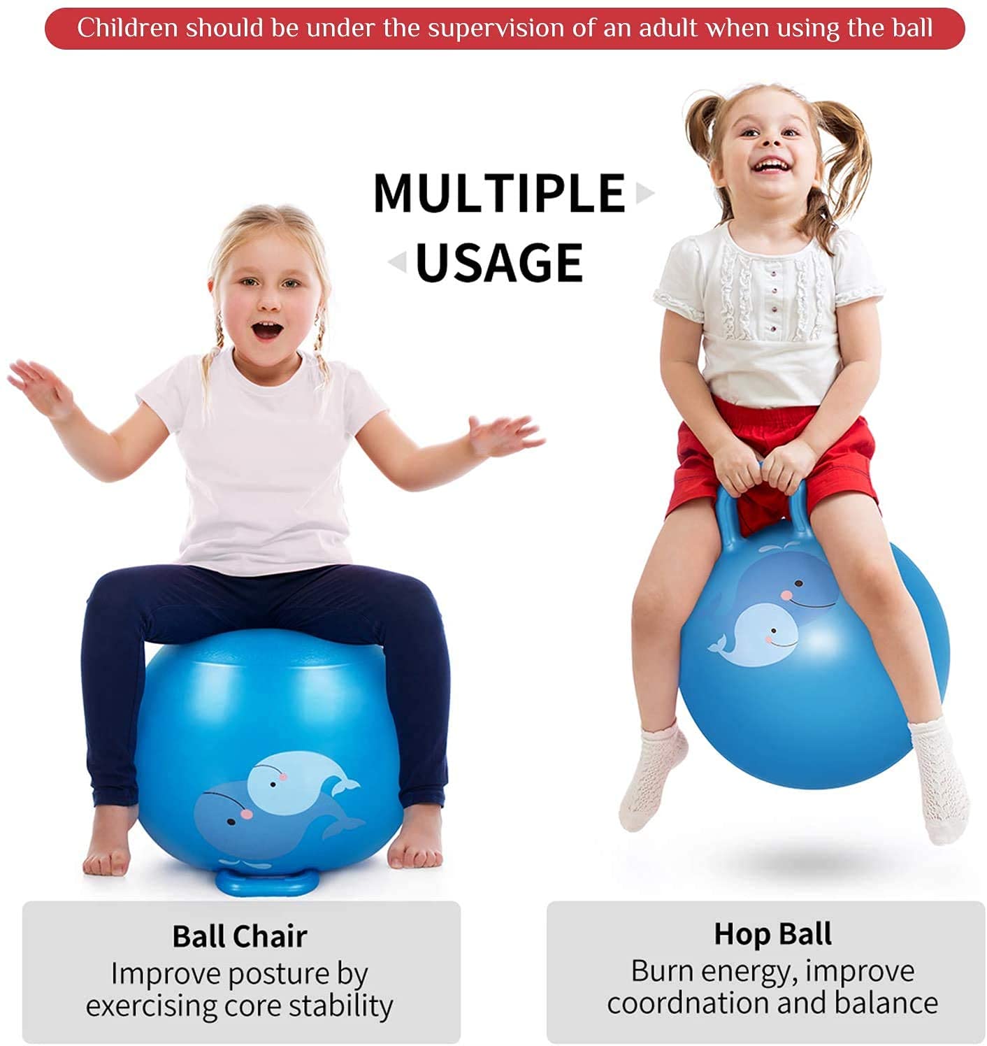 Kids Sit And Bounce Rubber Hop Ball Jumping & Bouncing Ball
