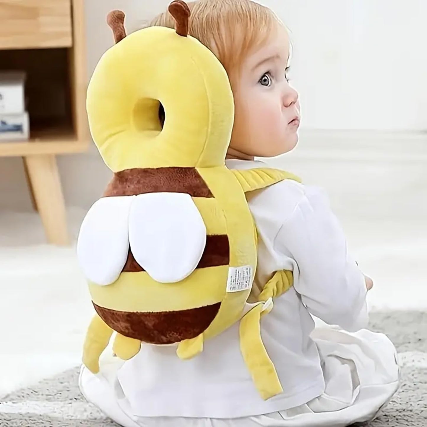 Yellow Bee-Shaped Baby Head Protector Cushion for 6–24 Months