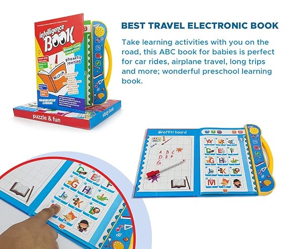 Interactive Sound Book for Kids  – Learn Alphabets, Numbers, Shapes & Phonics | Educational Talking Book with Music & Touch Features