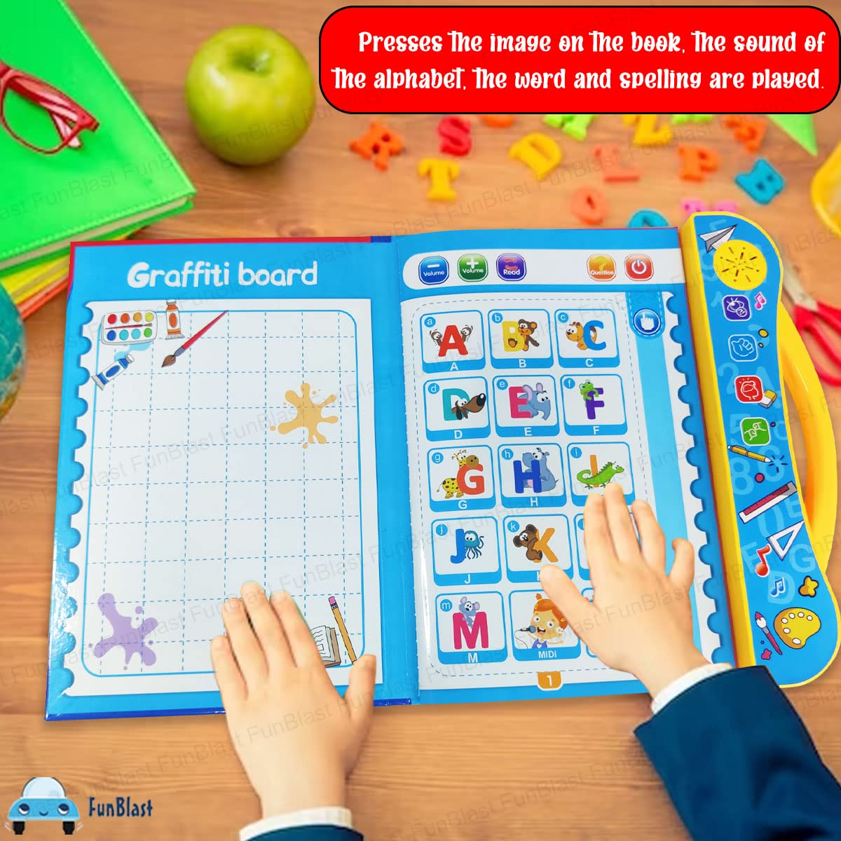 Interactive Sound Book for Kids  – Learn Alphabets, Numbers, Shapes & Phonics | Educational Talking Book with Music & Touch Features