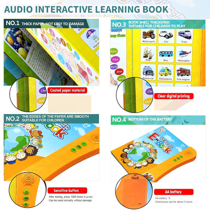Interactive Sound Book for Kids  – Learn Alphabets, Numbers, Shapes & Phonics | Educational Talking Book with Music & Touch Features