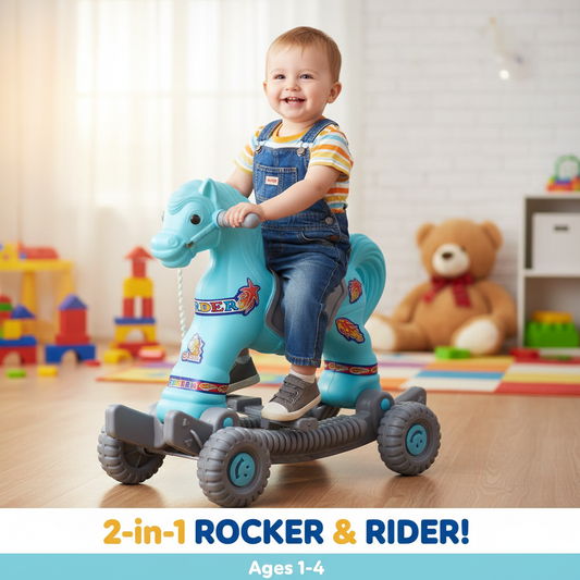 2-in-1 Horse Rider Toy | Rock & Ride for Kids